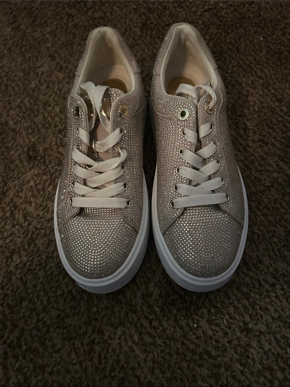 Michael Kors Women's Glitter Low-Top Sneakers in Light Taupe